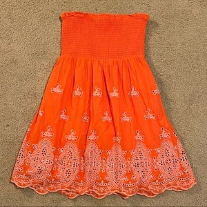 Taylor & Sage: Strapless, tangerine orange, sundress (S)